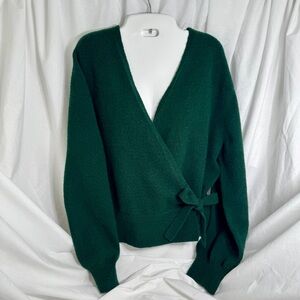 & Other Stories Green Wrap Cardigan